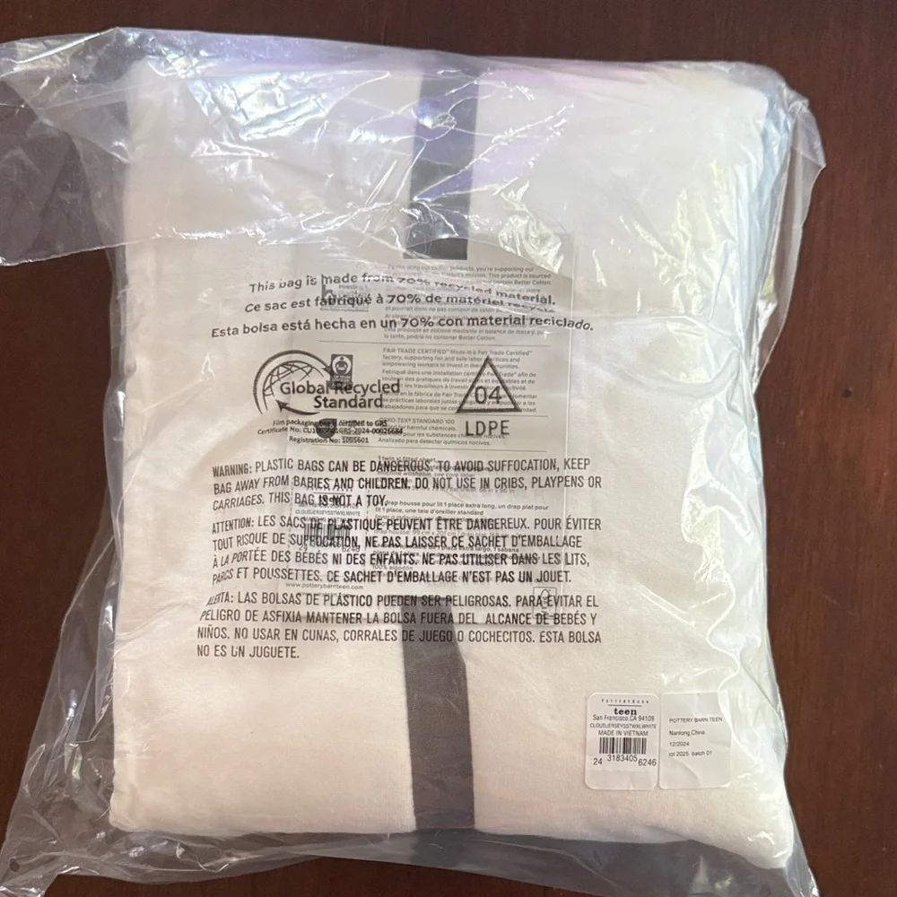 New in Package West Elm Cloud Jersey Sheet Set Twin XL - White